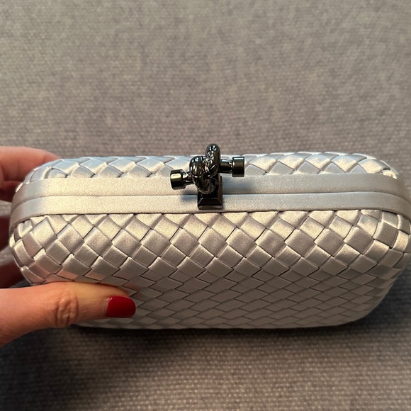Satin Intrecciato Knot Clutch. - Picture 6 of 10